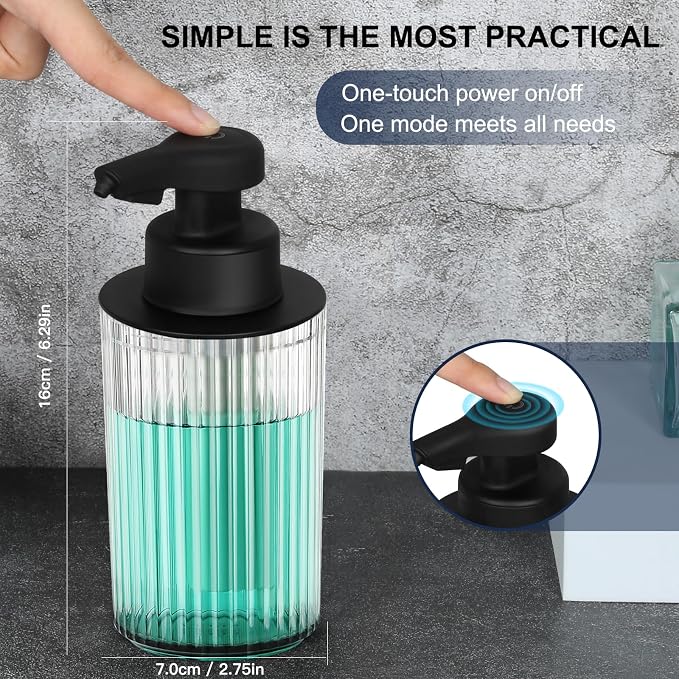 Automatic Soap Dispenser Foaming Touchless: 9oz Black Plastic - Image 2