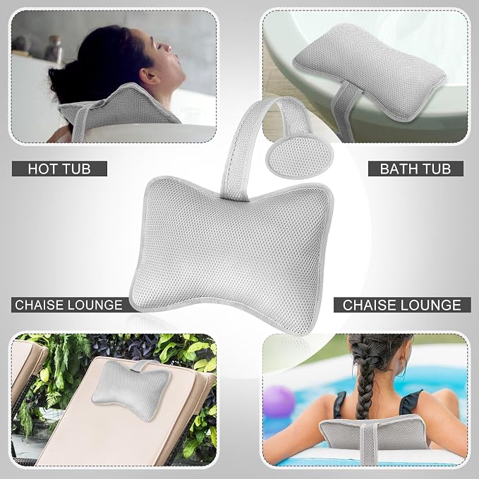 4 Pcs Hot Tub Spa Pillows for Outdoor Indoor Inflatable Bathtub 10.62 x 8.26 - Image 5