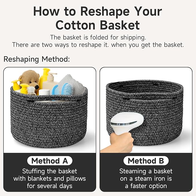 Small Rope Baskets for Storage, Baskets for Gifts Empty, Cute Round Woven Basket - Image 5