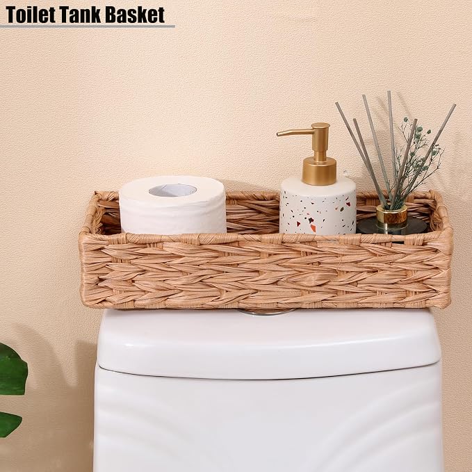 Bathroom Decor Box Toilet Tank Basket Woven Tissue Holder Box Toilet Paper - Image 3