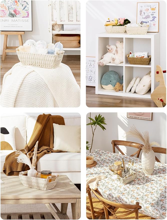 StorageWorks Round Paper Rope Woven Basket - Image 5