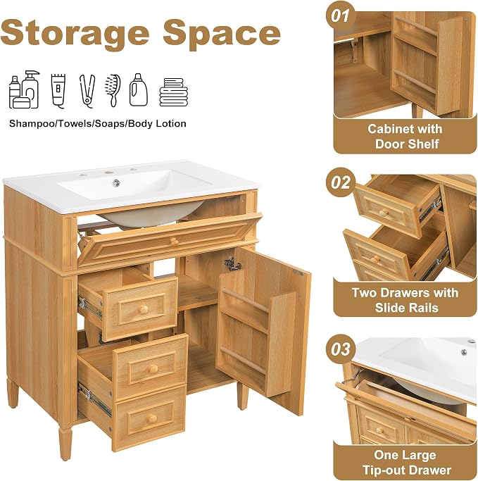 Harper & Bright Designs 30" Bathroom Vanity - Image 5