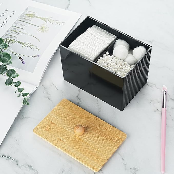 KIMCHOMERSE Qtip Holder Storage, Bathroom Cotton Ball Holder Canisters - Image 6