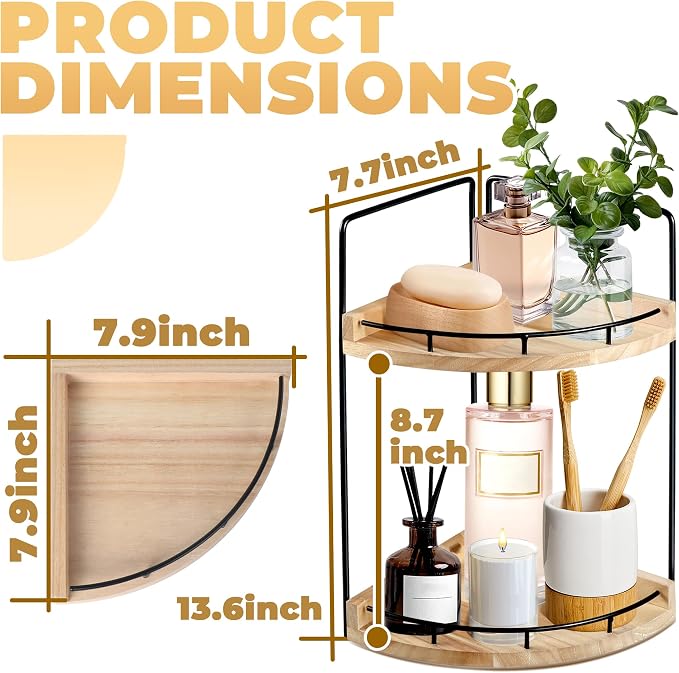 2 Tier Bathroom Counter Organizer, Bathroom Counter Tray and Vanity Organizer - Image 3