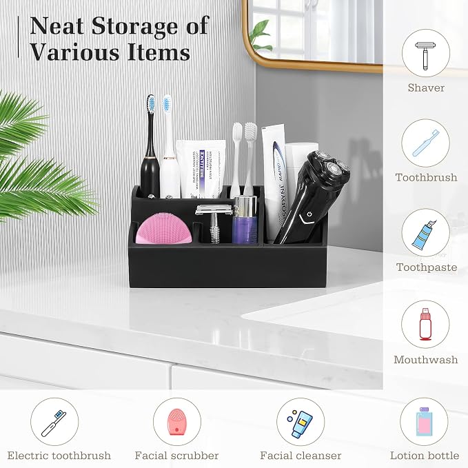Luxspire Bathroom Counter Organizer, Toothbrush Holder - Image 2
