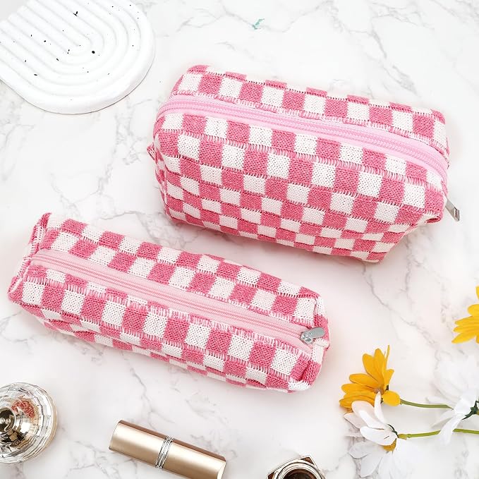 ZLFSRQ 2Pcs Checkered Pencil Case Cute Pencil Pouch - Image 7