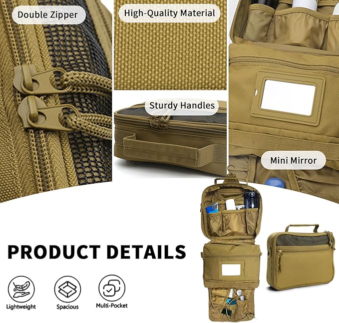 SMONT Toiletry Bag for Men Travel Toiletry Organizer Dopp Kit Organizer - Image 4