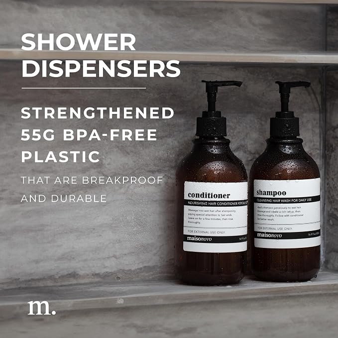 MaisoNovo Refillable Shampoo and Conditioner Bottles - Image 2