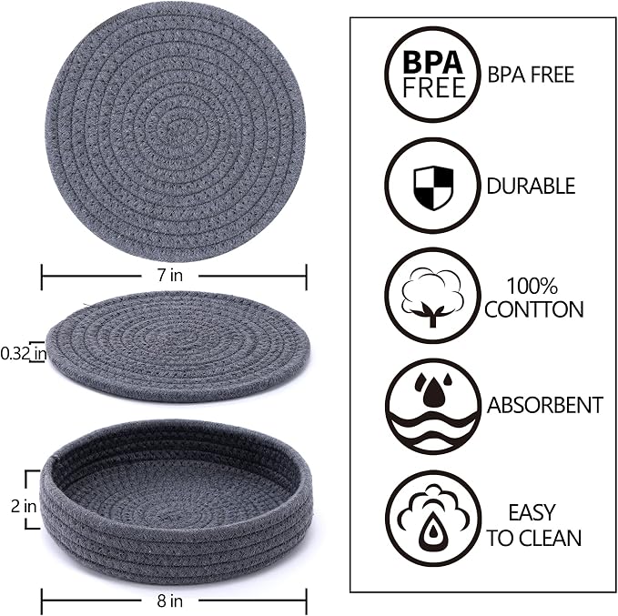 Coga Trivets for Dishes, Pots and Pans, 7 Inch Hot Pads - Image 2