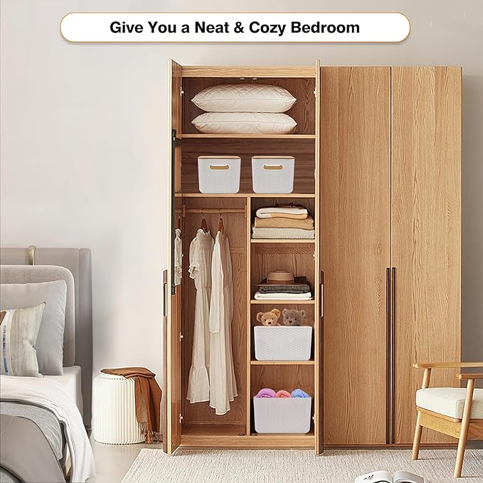 4 Packs Storage Bins with Bamboo Lids - Image 5