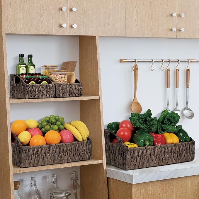 Ollieroo Rattan Storage Baskets, Handwoven Wicker Storage Bins - Image 2