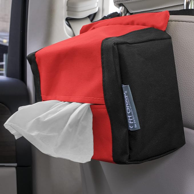 FH Group E-Z Travel Napkin Tissue Dispenser Holder fits Most Cars, and Vans Red - Image 2