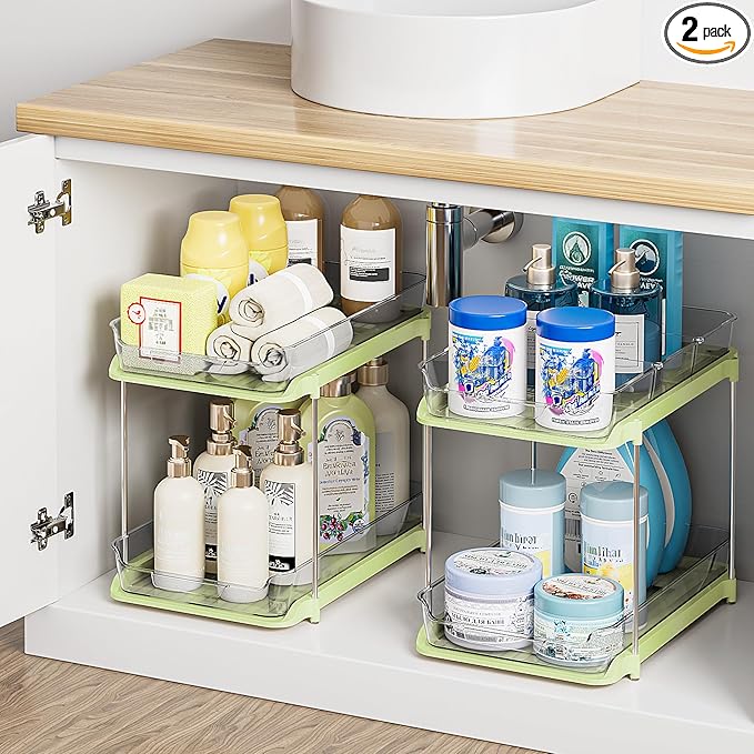Delamu 2-Tier Multi-Purpose Bathroom Under Sink Organizers and Storage by DELAMU