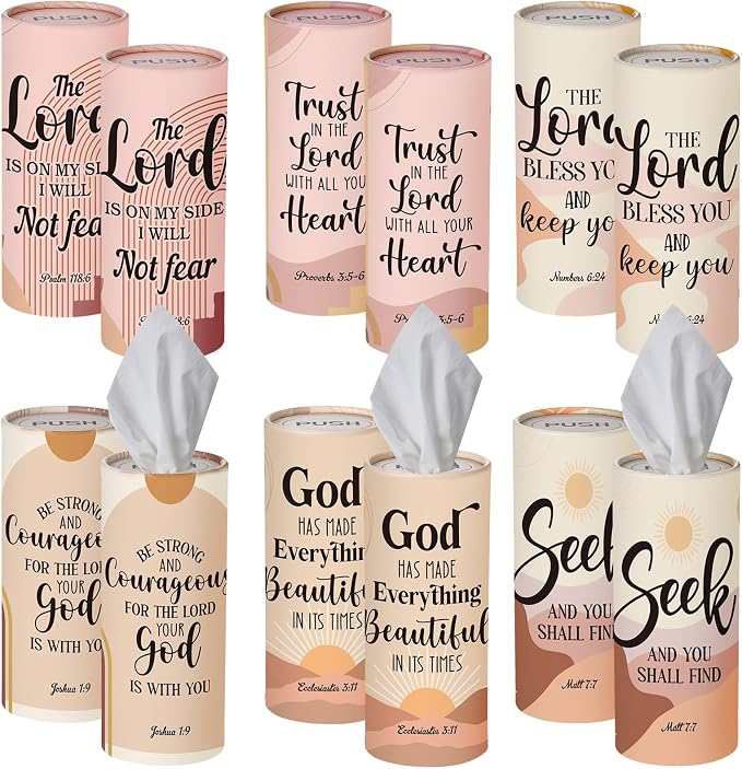 Outus 12 Pack Christian Car Tissues Cylinder Holder by Outus