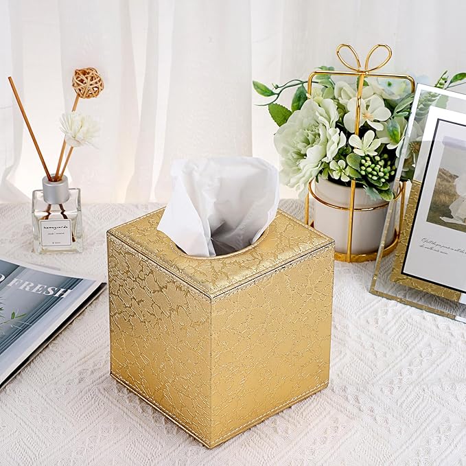 Sumnacon Square Leather Tissue Box Cover - Image 3