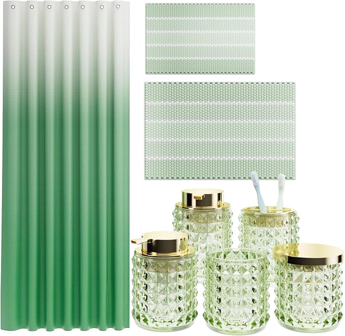 Bathroom Sets with Shower Curtain and Rugs and Accessories, Glass Bathroom by BetterbathroomwithXLHOME