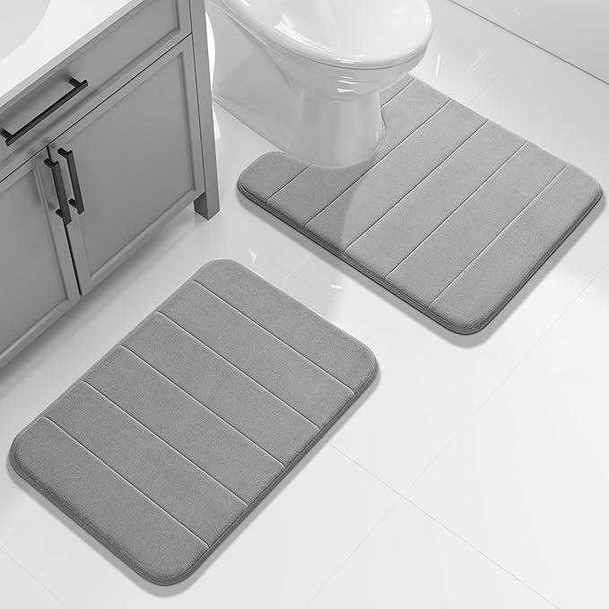 Yimobra U-Shaped Toilet Bath Mat Set 2 Piece by Yimobra