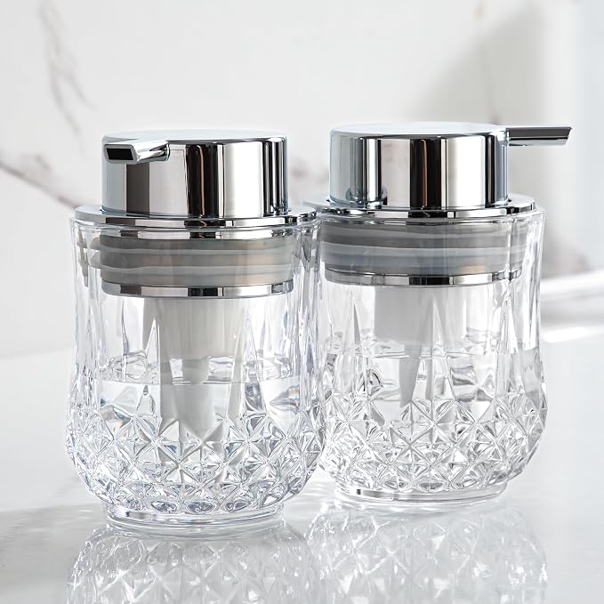 Enra Foaming Soap Dispenser Set- 2 Pack Bathroom Hand Foam Soap Dispensers by Enra