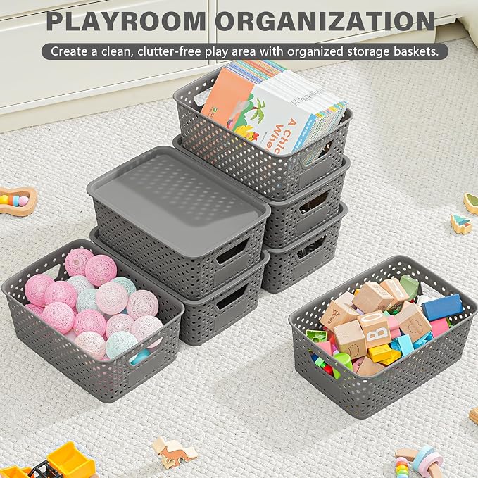 10 Pack Plastic Storage Bins - Image 6