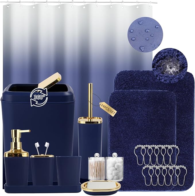 Bathroom Set - Navy Blue Bathroom Sets by BetterbathroomwithXLHOME