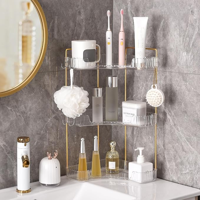 3-Tier Corner Bathroom Organizer Countertop - Image 6