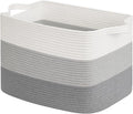 Goodpick Large Woven Basket, Rectangle Rope Storage Baskets by Goodpick