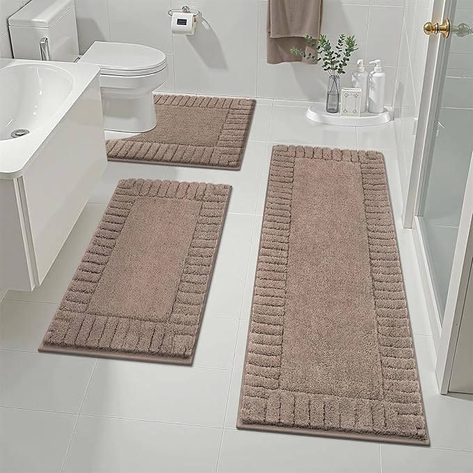 Pauwer Bathroom Rugs Sets 3 Piece Bathroom Shower Rugs by Pauwer