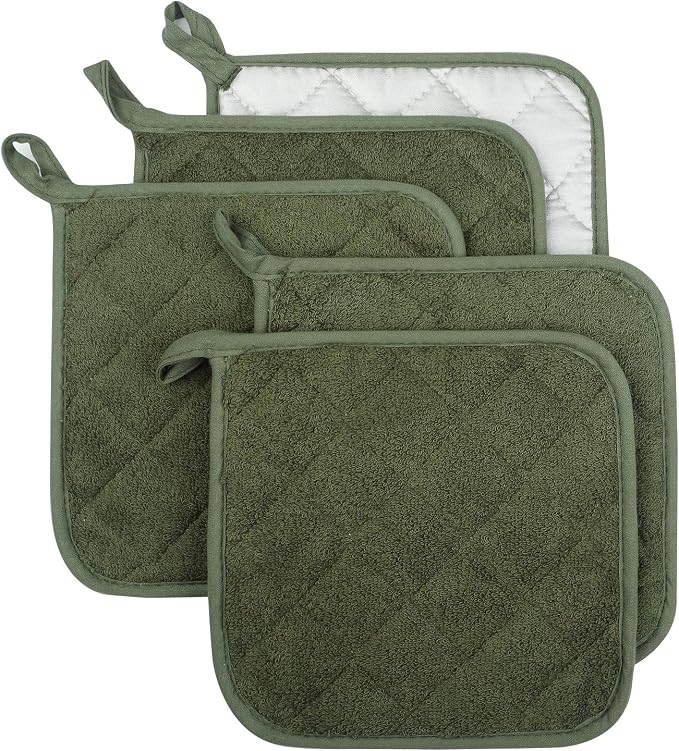 100% Cotton Kitchen Everyday Basic Terry Pot Holder Heat Resistant Coaster by Lifaith