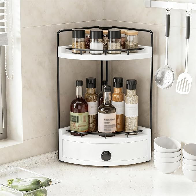 2-Tier Corner Bathroom Counter Organizer - Image 2