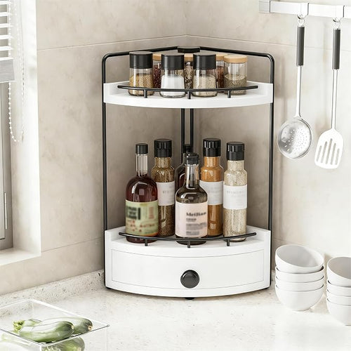 2-Tier Corner Bathroom Counter Organizer - Image 2