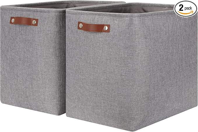 HNZIGE Tall Storage Baskets for Shelves, Rectangular Fabric Organizer by HNZIGE
