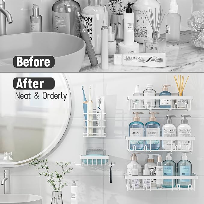 5 Pack Shower Caddy Organizer Rack Shelf - Image 6