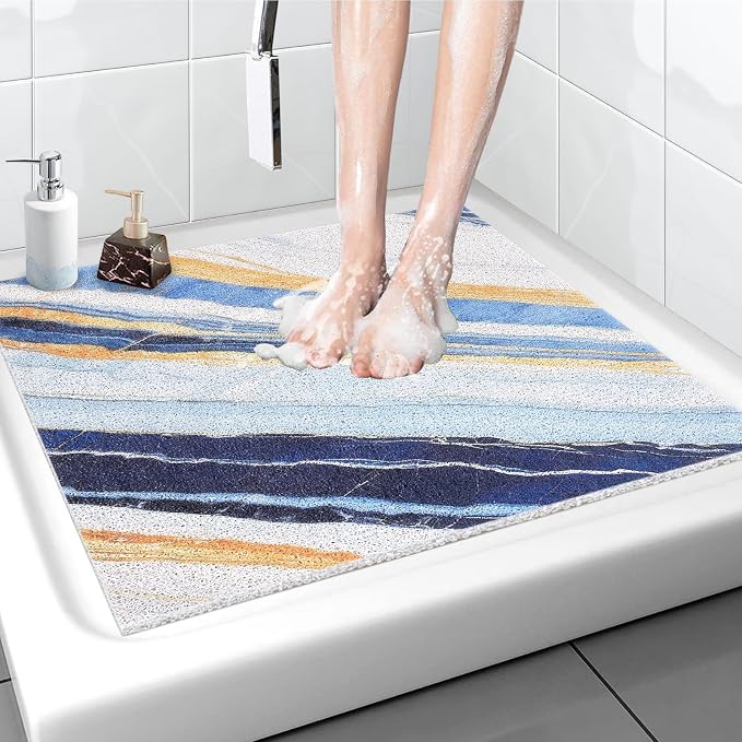 Shower Mat Non Slip: 32x32 Inch Soft and Comfortable Square Shower Mat by Unknown