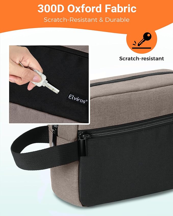 Elviros Travel Toiletry Bag for Men Hanging Toiletries Dopp Kit Small Bathroom - Image 4