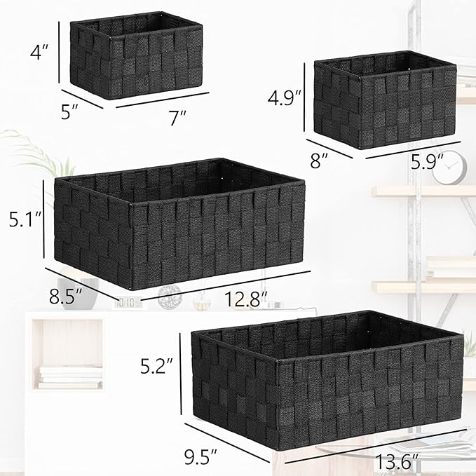 Posprica Woven Storage Baskets for Organizing 6 Pack, Large&Small Storage Cube - Image 4