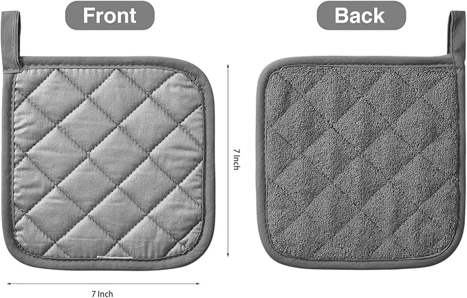 Kitchen Pot Holders Set Heat Resistant Pure Cotton Potholders Kit Trivets Large - Image 2