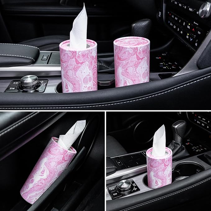 SINGARO Car Tissue Holder, 4 Pack Car Cup Holder Facial Tissues - Image 5