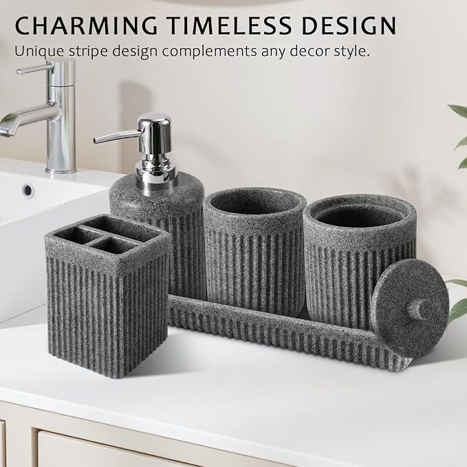 8-Piece Grey Bathroom Sets - Image 8