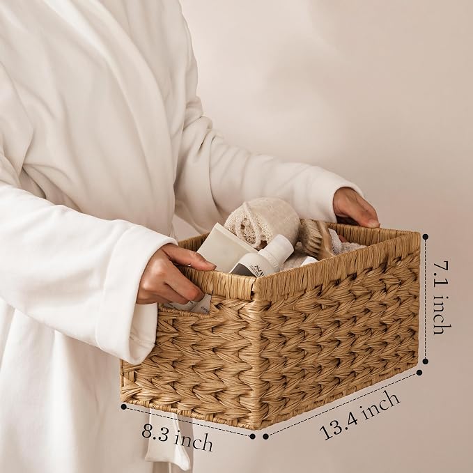 UBBCARE Storage Baskets with Label, Wicker Pantry Baskets - Image 2