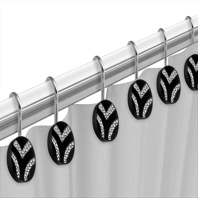 Zahari Home 13pc Sinatra Bathroom Shower Curtain Set Classic Shower Curtain & - Image 3