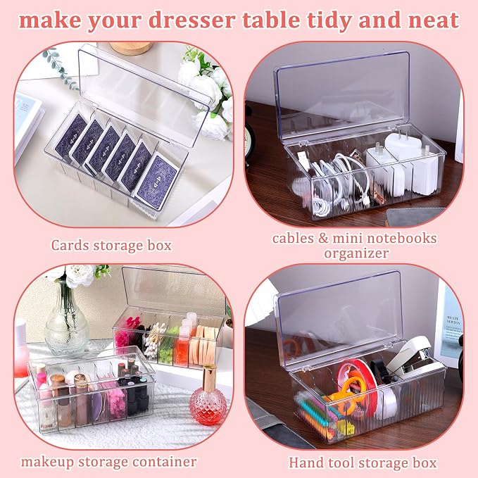 2 Pack Acrylic Lash Extension Organizer and Storage, Large Capacity 6 Divided - Image 5