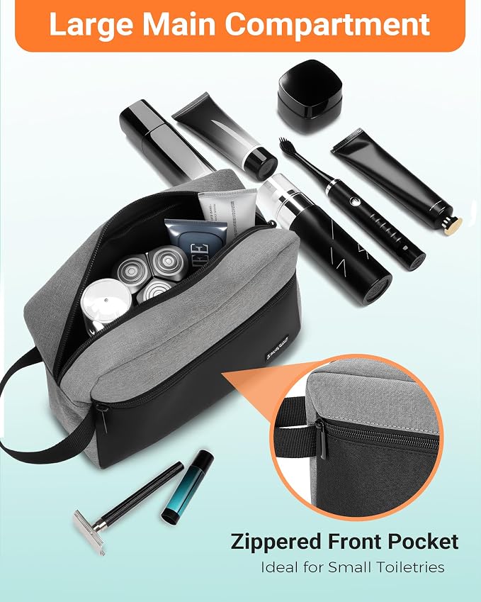 Elviros Travel Toiletry Bag for Men Hanging Toiletries Dopp Kit Small Bathroom - Image 3