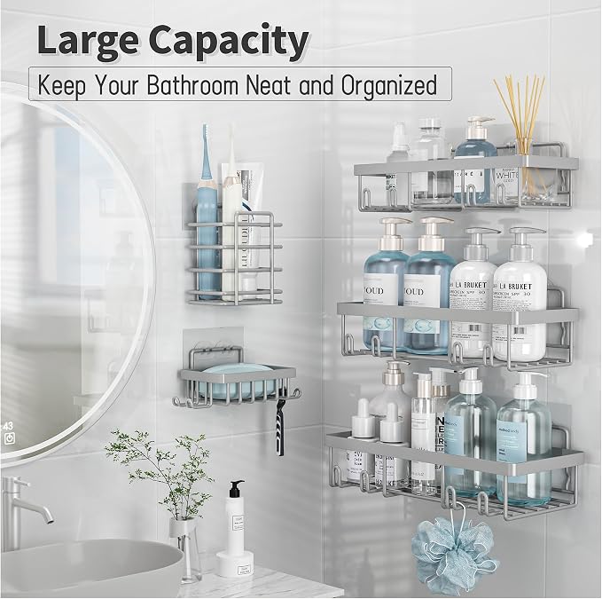 5 Pack Shower Caddy Organizer Rack Shelf - Image 3