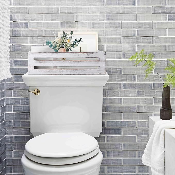 LotFancy Bathroom Decor Box, 2 Pack Wooden Toilet Paper Holder, Farmhouse - Image 8