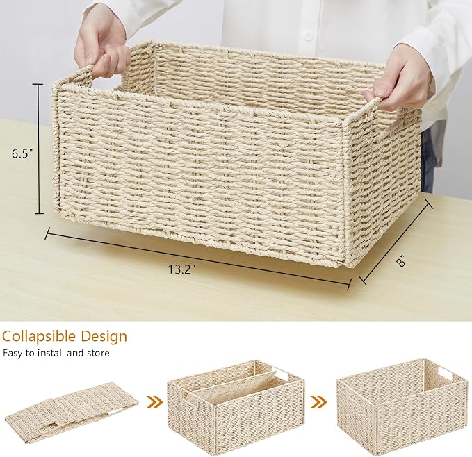 Vagusicc Wicker Storage Basket, Small Storage Baskets - Image 2