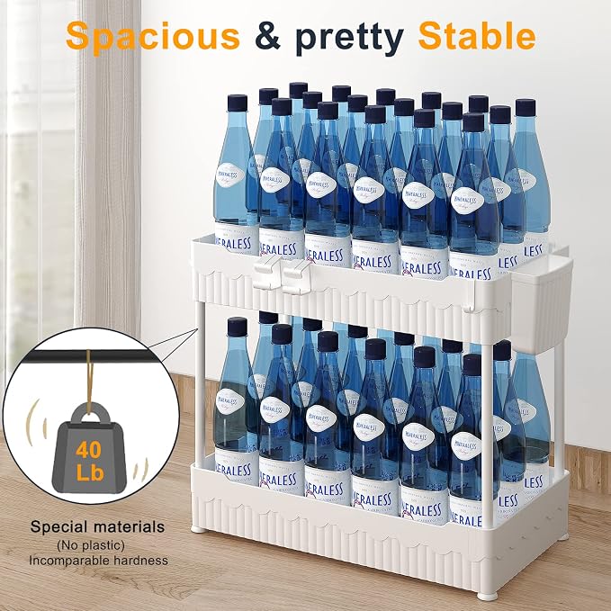2 Pack Under Sink Organizer, Under Bathroom Cabinet Organizer - Image 3