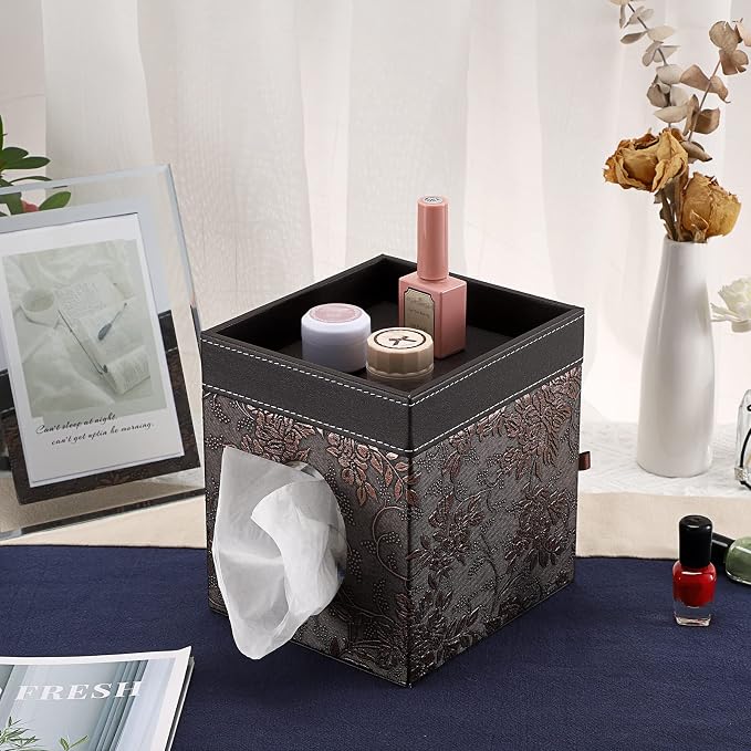 Sumnacon Leather Square Tissue Box Cover - Image 2