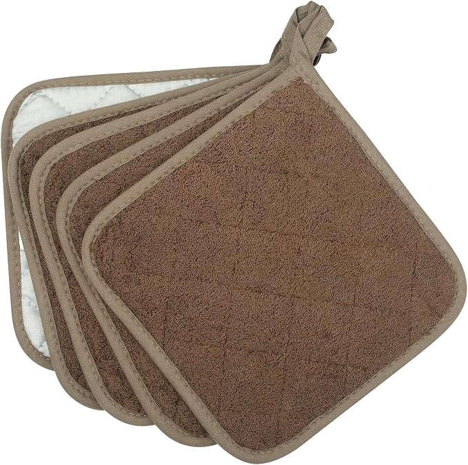 100% Cotton Kitchen Everyday Basic Terry Pot Holder Heat Resistant Coaster - Image 2