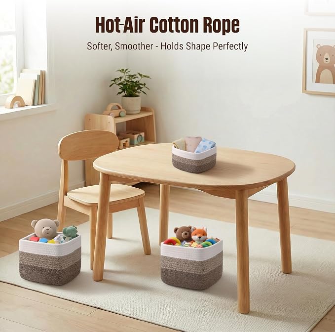 5-Pack Storage Cubes Woven Rope Baskets - Image 5