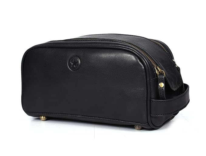 10" Premium Leather Toiletry Travel Pouch by AARONLEATHERGOODS%C2%AE